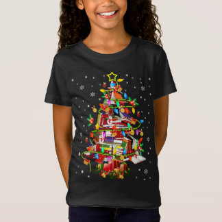 Julafton Träd Bibliotek Julafton Ljus Träd Bok Äls T Shirt