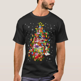 Julafton Träd Bibliotek Julafton Ljus Träd Bok Äls T Shirt