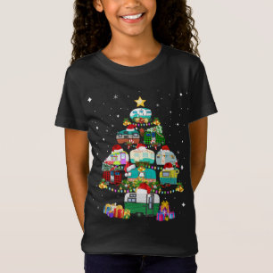 Julafton Träd Camping Lastbil Santa Reindeer Elf C T Shirt