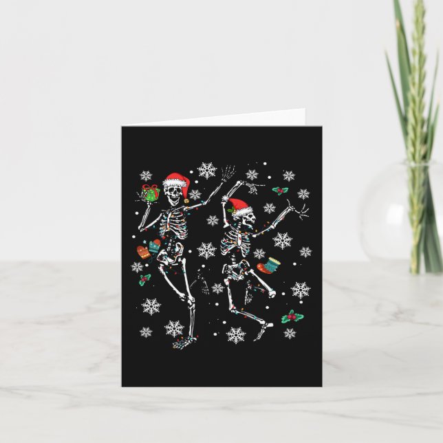Julafton Träd jul jul Ljus jul jul Skeleton Danc Kort (Framsida)
