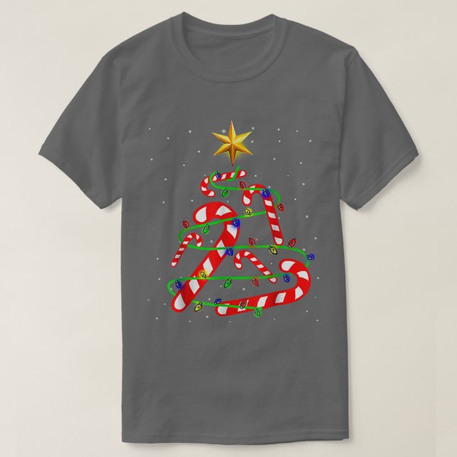 Julafton Träd Light Candy cane T Shirt (Design framsida)