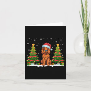 Julafton Träd Light Irish Setter Hund Santa Hat Ch Kort