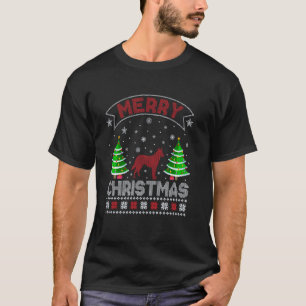 Julafton Träd Lighting German Shepherd Hund Ugly K T Shirt