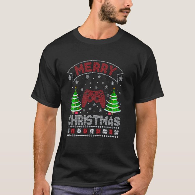 Julafton Träd Lighting Manar Women Video Game Ugly T Shirt (Framsida)