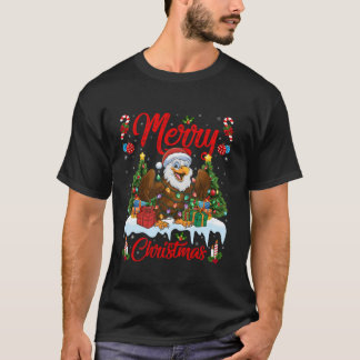Julafton Träd Lighting Santa Hat Eagle jul T Shi T Shirt