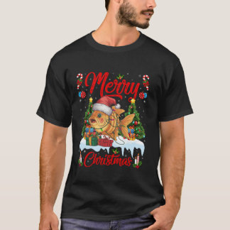 Julafton Träd Lighting Santa Hat Goldfish jul T Shirt