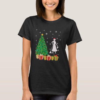 Julafton Träd Lighting Santa Hat Housekeeper jul T Shirt