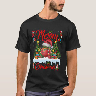 Julafton Träd Lighting Santa Hat Radish jul T Sh T Shirt