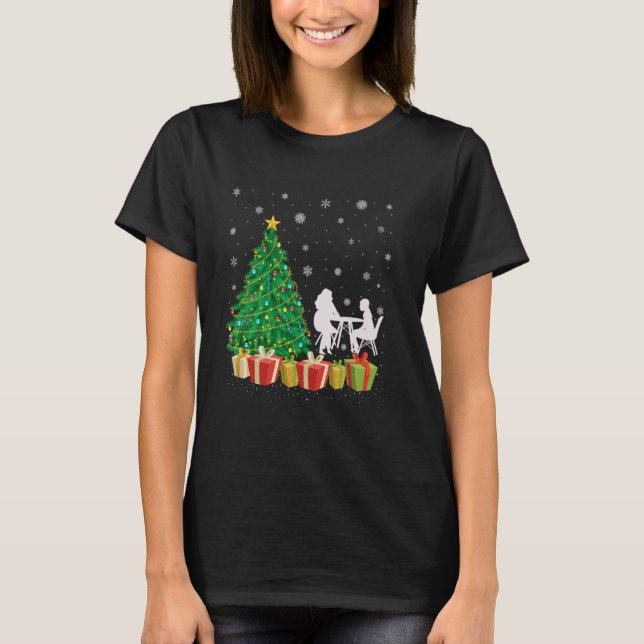 Julafton Träd Lighting Santa Hat School Psycholog  T Shirt (Framsida)