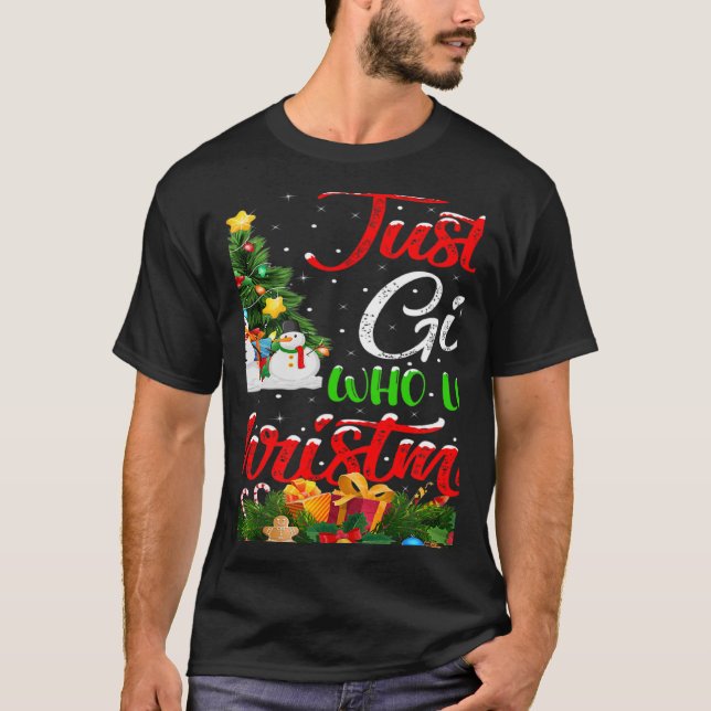 Julafton Träd Lighting Santa Just a Girl som Kärle T Shirt (Framsida)