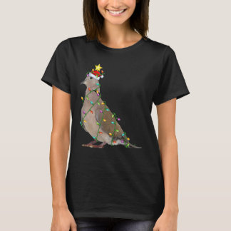 Julafton Träd Lighting Santa Mourning Dove Bird Kr T Shirt