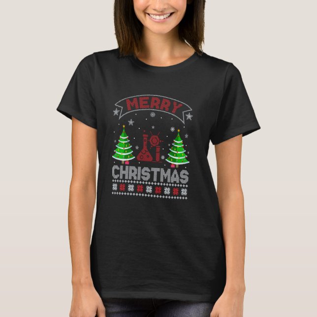 Julafton Träd Lighting Science Medical Lab Ugly Kr T Shirt (Framsida)
