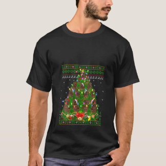 Julafton Träd Lighting Ugly Santa Newfoundland Hun T Shirt