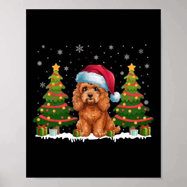 Julafton Träd Ljus Apoo Hund Santa Hat jul Swea Poster (Framsidan)