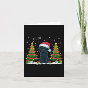 Julafton Träd Ljus Black Labrador Hund Santa Chris Kort