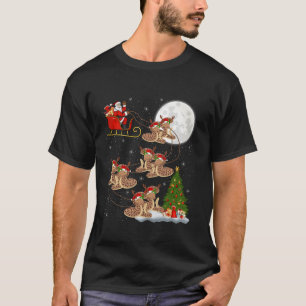 Julafton Träd Ljus Funny Santa Riding Snake Christ T Shirt