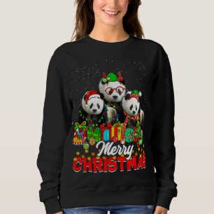 Julafton Träd Ljus jul Pajama Panda Bear Anima T Shirt
