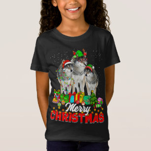 Julafton Träd Ljus jul Pajama Varg Animals Lov T Shirt