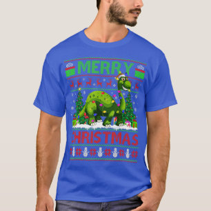 Julafton Träd Ljus Ugly Santa Brontosaurus Dinosau T Shirt