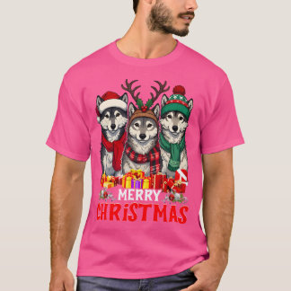 Julafton Träd Ljus Varg Jul Animals Älskare T Shirt