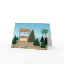 Julafton Träd Lot vid stranden