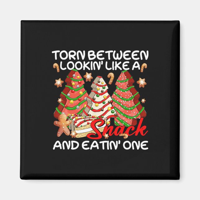 Julafton Träd mellan kök och säck Magnet (Framsidan)