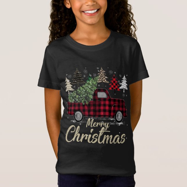 Julafton Träd Red Lastbil Buffalo Play T Shirt (Framsida)