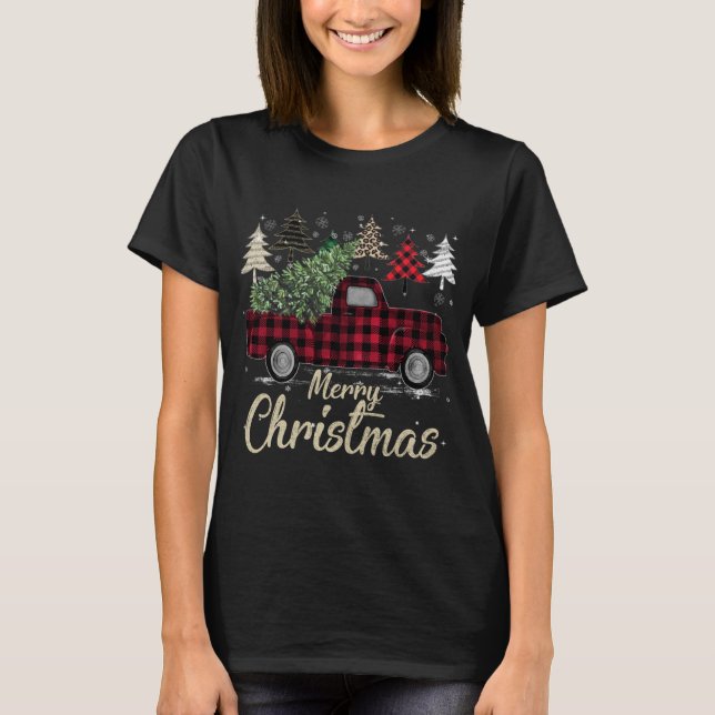 Julafton Träd Red Lastbil Buffalo Play T Shirt (Framsida)