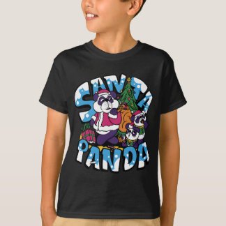 Julafton Träd Santa Panda Kids Boy-jul T Shirt