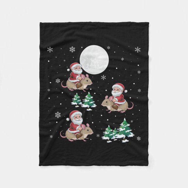 Julafton Träd Santa Riding Dormus Den vackra julen Fleecefilt (Framsidan)