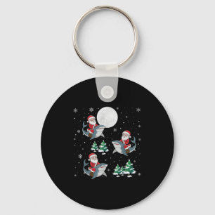 Julafton Träd Santa Riding Hammerhead Shark Funny  Nyckelring