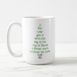 Julafton Träd Scripture Verse (Luke 2:11) Kaffemugg