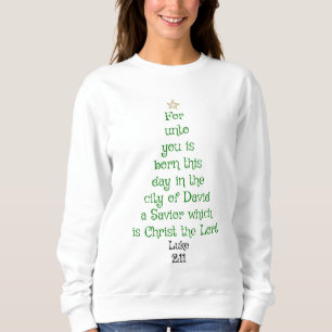 Julafton Träd Scripture Verse (Luke 2:11) T Shirt