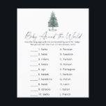 Julafton träd-Värld runt-spel Baby<br><div class="desc">Vinter julgran Baby dusch party. Julgran evergreen. Vattenfärgen gräs träd. Genusneutralt stil. Matchande objekt är tillgängliga.</div>