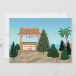 Julafton Träd vid Beach-inbjudan Inbjudningar