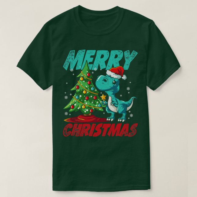 Julafton Trex Dinosaur God jul 2 T Shirt (Design framsida)