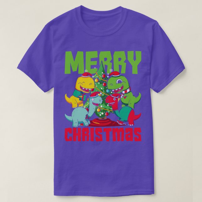 Julafton Trex Dinosaur God jul T Shirt (Design framsida)