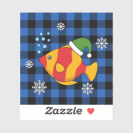 Julafton Tropiska fiskens Tecknad på Blue Buffalo  Klistermärken