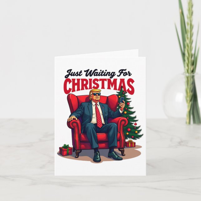 Julafton Trump som bara väntar på jul Kort (Framsida)