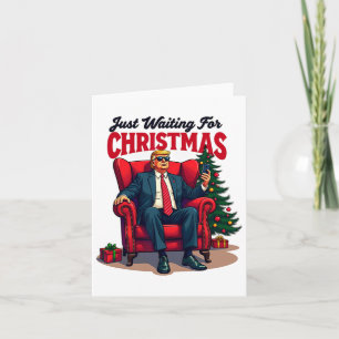 Julafton Trump som bara väntar på jul Kort