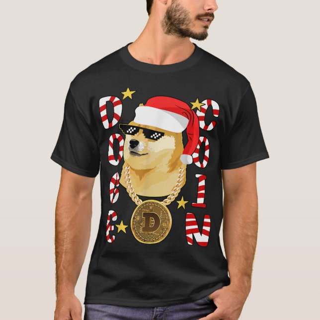 Julafton Tuff Doge Gansta Crypto jul Santa Hat  T Shirt (Framsida)