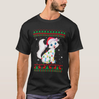 Julafton Ugly Sweater jul Ljus Cat Kitten Kärlek T Shirt