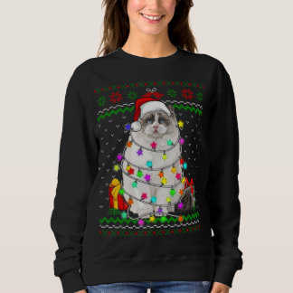 Julafton Ugly Sweater jul Ljus Kitten Kärlek T Shirt