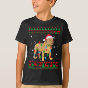 Julafton Ugly Sweater jul Ljus Pitbull Hund Lov T Shirt