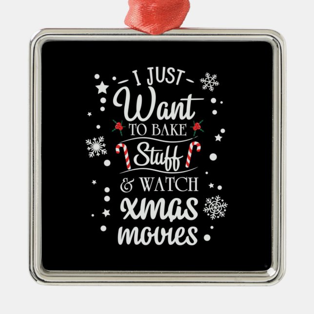 Julafton vill jag bara göra om julgransprydnad metall (Framsidan)