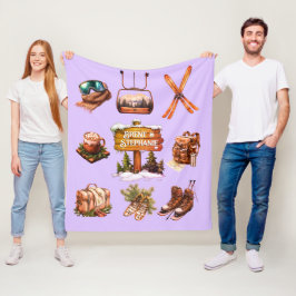 Julafton Vintage Retro hoppas över ett par utomhus Fleecefilt