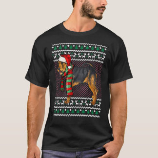 Julafton Welsh Terrier Hund Santa Hat Ugly jul T Shirt