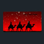 Julafton Wise Manar Red Himlar Star Lite Natt Fraktsedel<br><div class="desc">Tre Wise Manar som korsar öknen på en stjärna,  röd himlar-natt på vägen till Betlehem för att hitta baby Jesus. frontiernow.com</div>