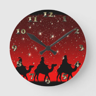 Julafton Wise Manar Red Himlar Star Lite Natt Rund Klocka