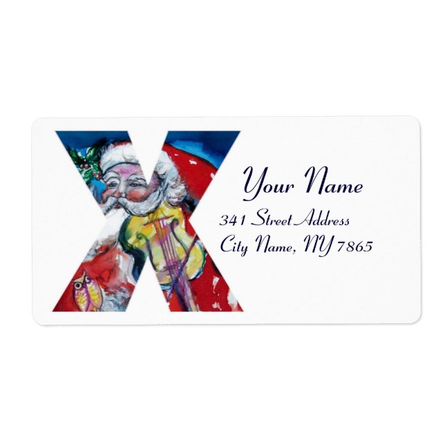 JULAFTON X BREV /JULTOMTEN MED VIOLIN MONOGRAM FRAKTSEDEL (Framsidan)